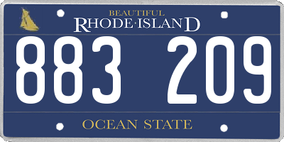 RI license plate 883209