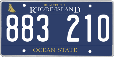 RI license plate 883210