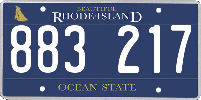RI license plate 883217