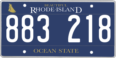RI license plate 883218