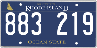 RI license plate 883219