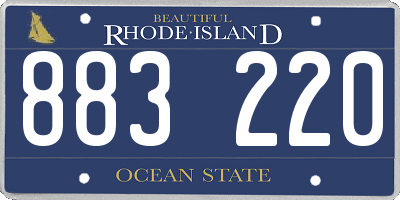 RI license plate 883220