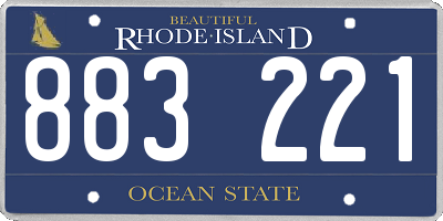 RI license plate 883221