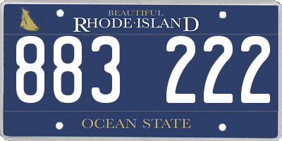 RI license plate 883222