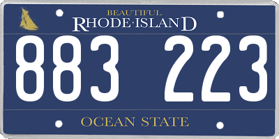 RI license plate 883223