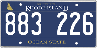 RI license plate 883226