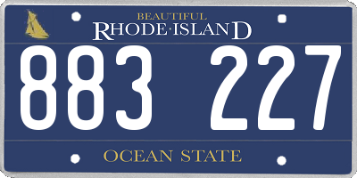 RI license plate 883227