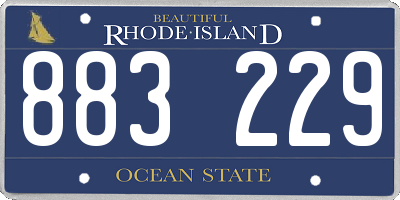 RI license plate 883229