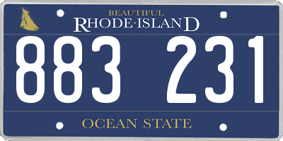 RI license plate 883231