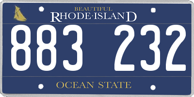 RI license plate 883232