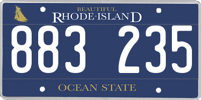 RI license plate 883235