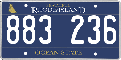 RI license plate 883236