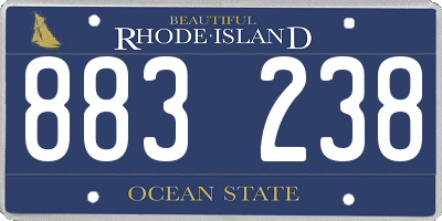RI license plate 883238