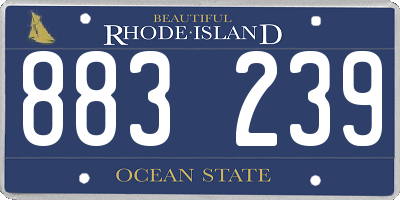 RI license plate 883239