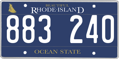 RI license plate 883240