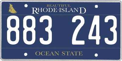 RI license plate 883243