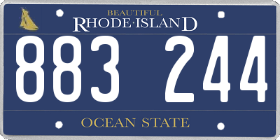 RI license plate 883244