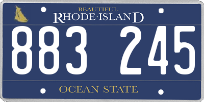 RI license plate 883245