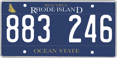 RI license plate 883246