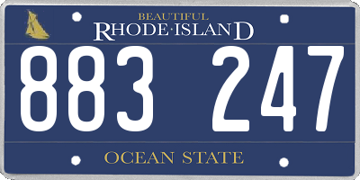 RI license plate 883247