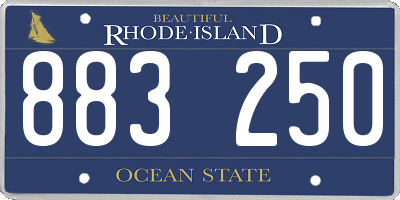 RI license plate 883250
