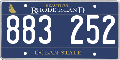 RI license plate 883252