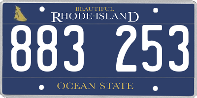 RI license plate 883253