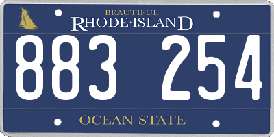 RI license plate 883254
