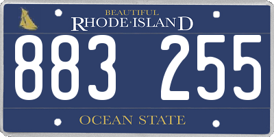 RI license plate 883255