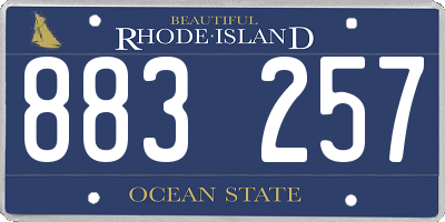 RI license plate 883257