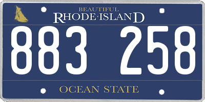 RI license plate 883258