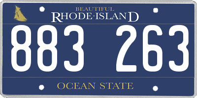 RI license plate 883263
