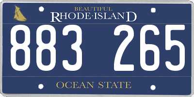 RI license plate 883265