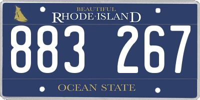 RI license plate 883267