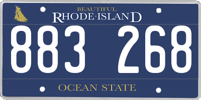 RI license plate 883268