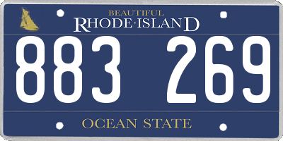 RI license plate 883269