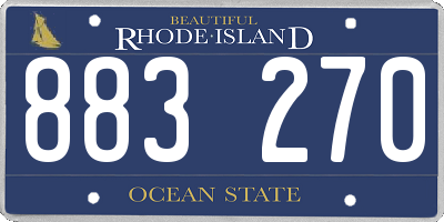 RI license plate 883270