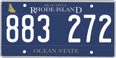 RI license plate 883272