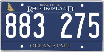 RI license plate 883275