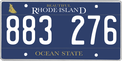 RI license plate 883276
