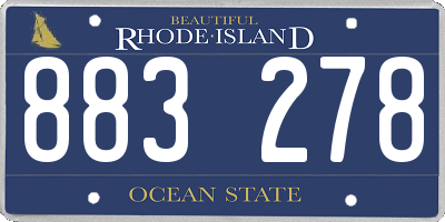 RI license plate 883278