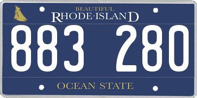 RI license plate 883280