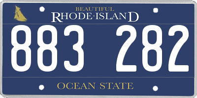 RI license plate 883282