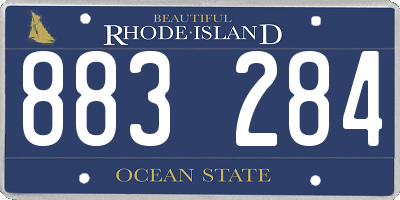 RI license plate 883284