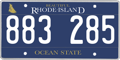 RI license plate 883285