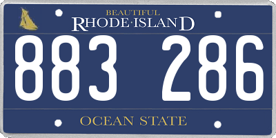 RI license plate 883286