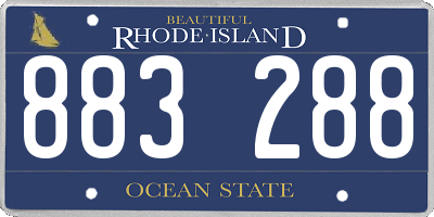 RI license plate 883288