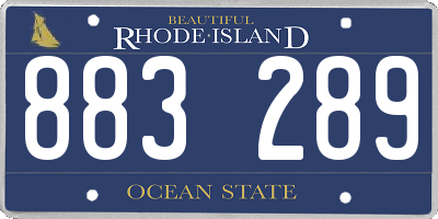 RI license plate 883289