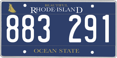 RI license plate 883291