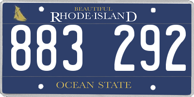 RI license plate 883292